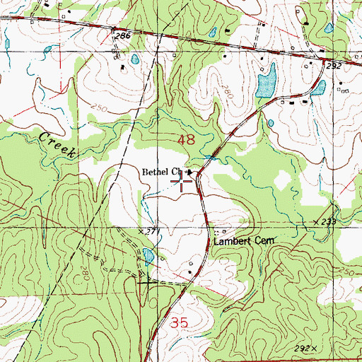 Topographic Map of Bethel Church, LA