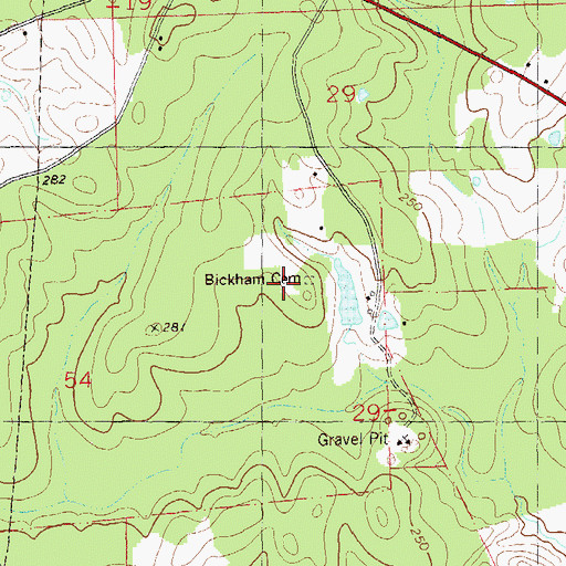 Topographic Map of Bickham Cemetery, LA