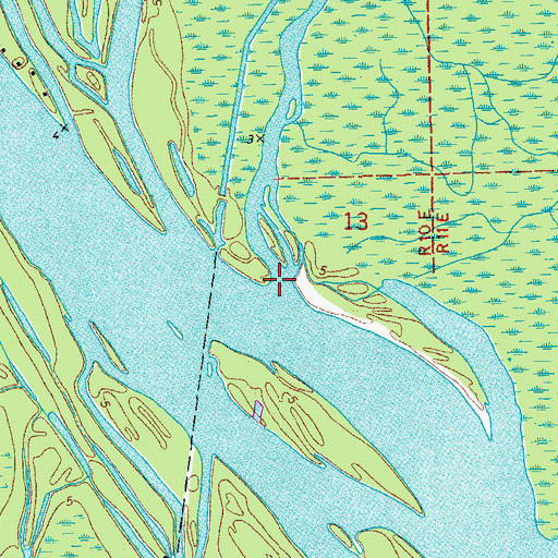 Topographic Map of Big Bayou Pigeon, LA
