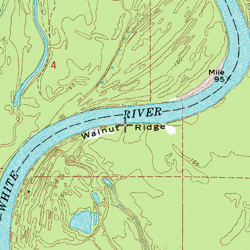 Topographic Map of Walnut Ridge, AR