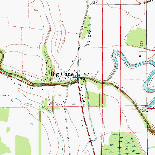 Topographic Map of Big Cane, LA