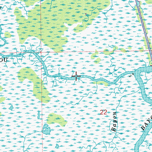 Topographic Map of Big Doctors Bayou, LA