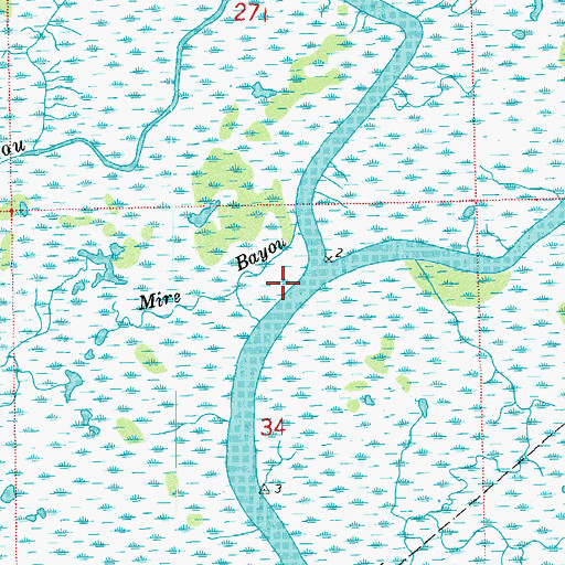 Topographic Map of Big Hog Bayou, LA