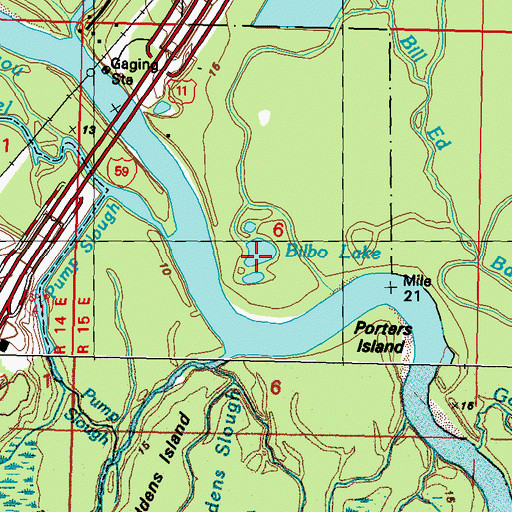 Topographic Map of Bilbo Lake, LA
