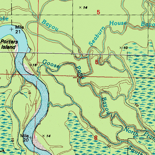 Topographic Map of Bill Ed Bayou, LA