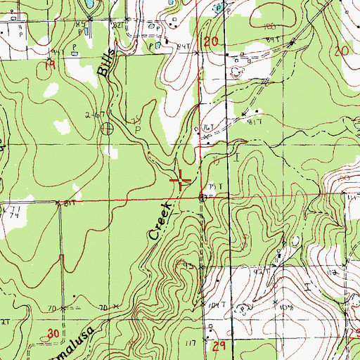 Topographic Map of Bills Creek, LA