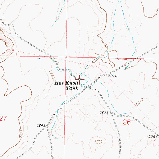Topographic Map of Hat Knoll Tank, AZ