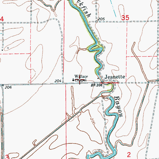 Topographic Map of Walnut Ridge School, AR