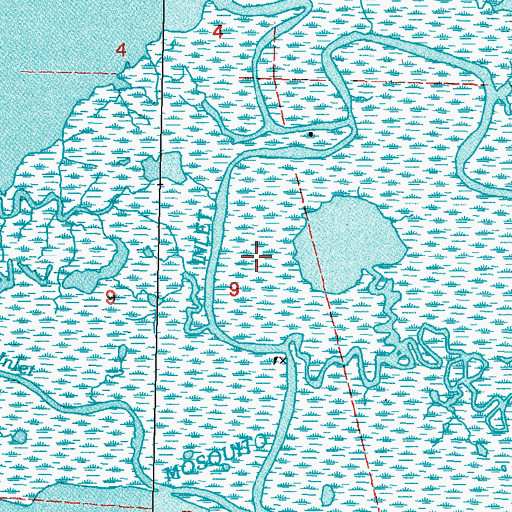 Topographic Map of Biloxi State Wildlife Management Area, LA