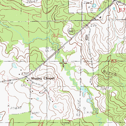 Topographic Map of Birch Creek, LA
