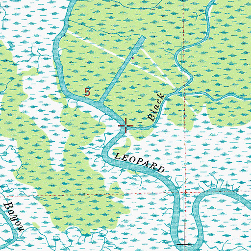 Topographic Map of Black Bayou, LA