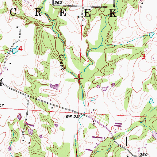 Topographic Map of Walnut Springs Creek, AR