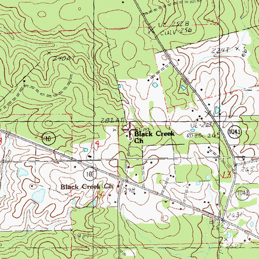 Topographic Map of Black Creek Church, LA