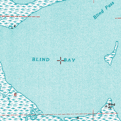 Topographic Map of Blind Bay, LA