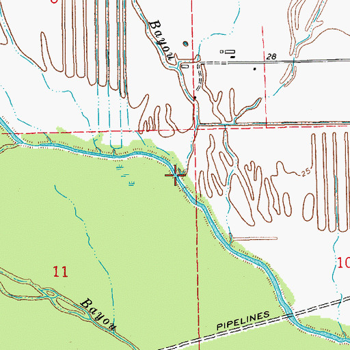 Topographic Map of Blind Bayou, LA