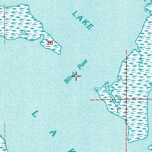 Topographic Map of Blind Pass, LA