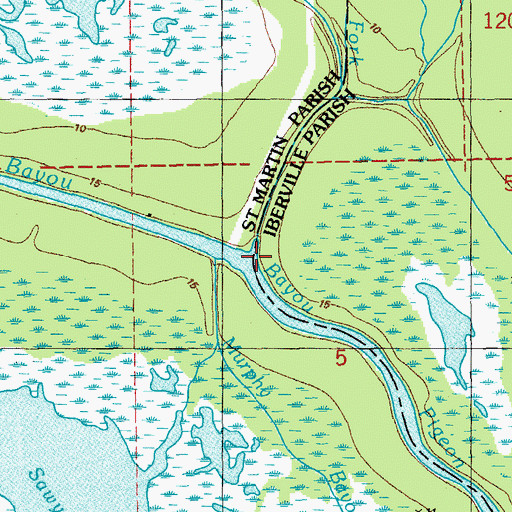 Topographic Map of Bloody Bayou, LA