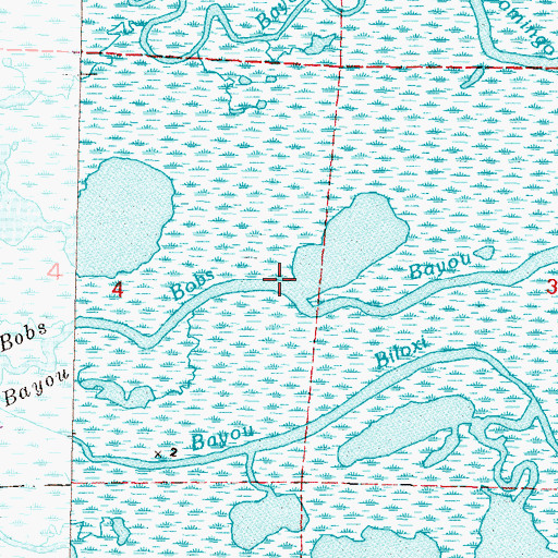 Topographic Map of Bobs Bayou, LA