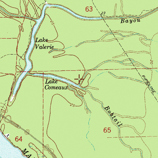 Topographic Map of Bobtail Bayou, LA
