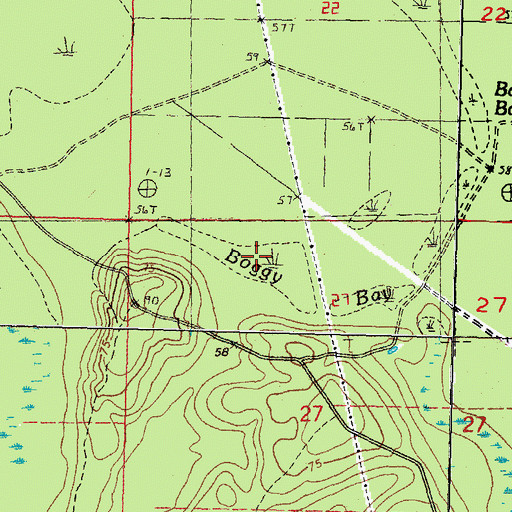 Topographic Map of Boggy Bay, LA