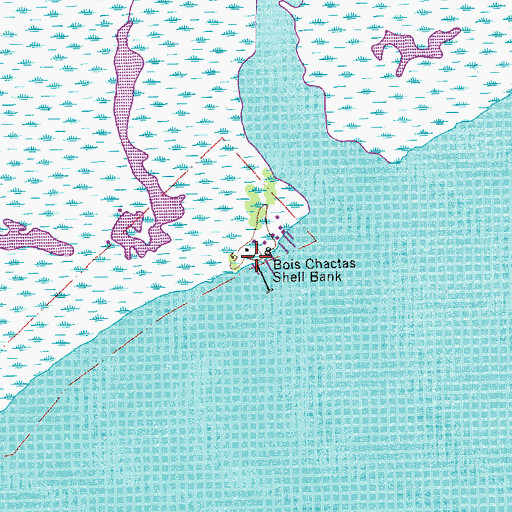 Topographic Map of Bois Chactas Shell Bank, LA