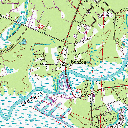 Topographic Map of Bonfouca, LA