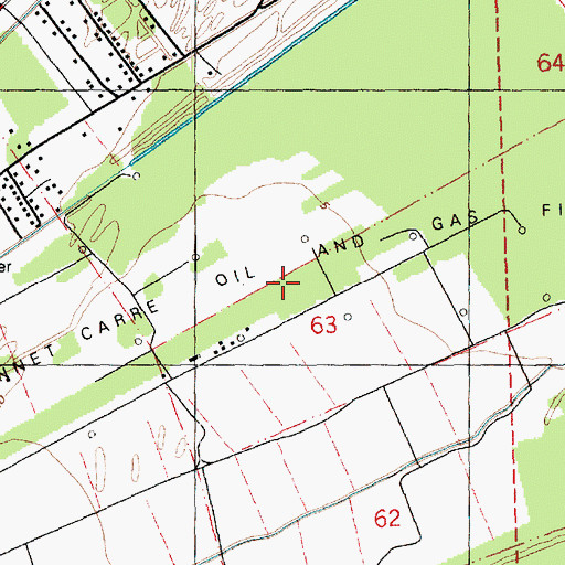 Topographic Map of Bonnet Carre Oil and Gas Field, LA