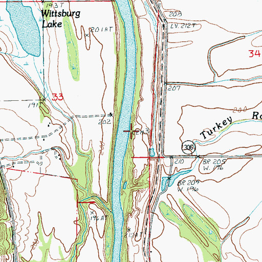Topographic Map of Walters Cemetery, AR