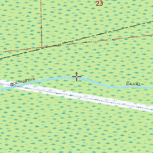 Topographic Map of Bourgeois Canal, LA