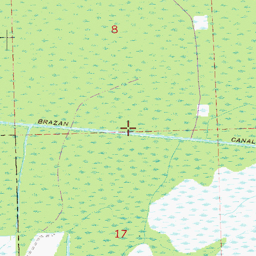 Topographic Map of Brazan Canal, LA
