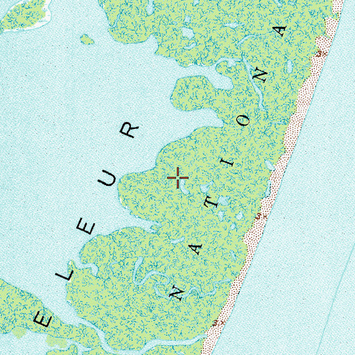 Topographic Map of Breton National Wildlife Refuge, LA