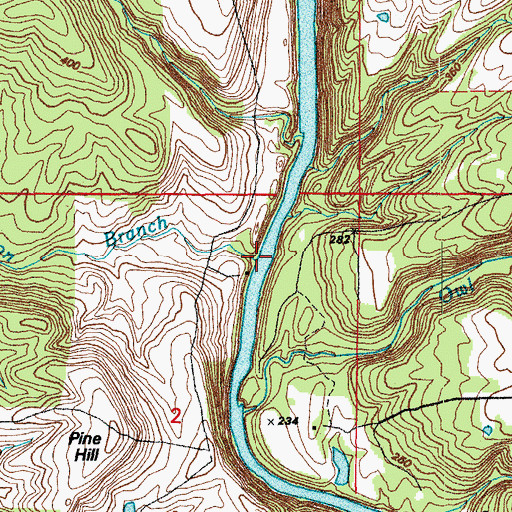 Topographic Map of Walton Branch, AR