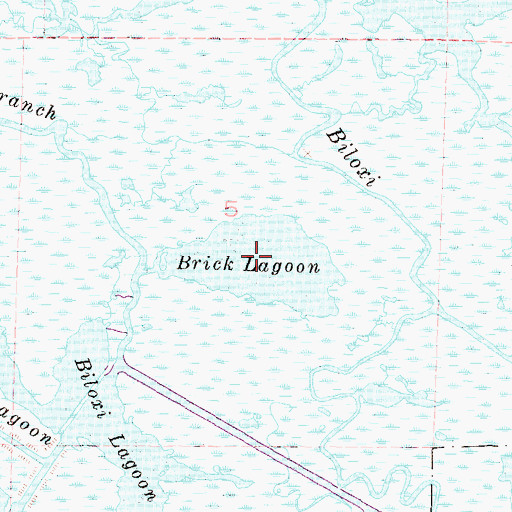 Topographic Map of Brick Lagoon, LA