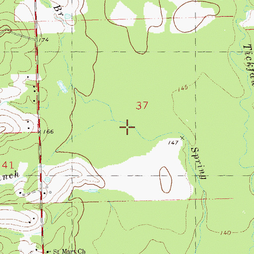 Topographic Map of Bridge Branch, LA