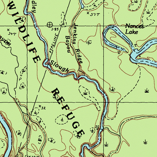 Topographic Map of Brier Patch Bayou, LA