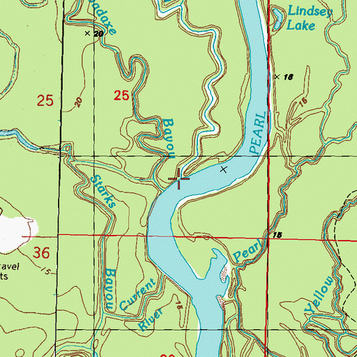 Topographic Map of Broadaxe Bayou, LA