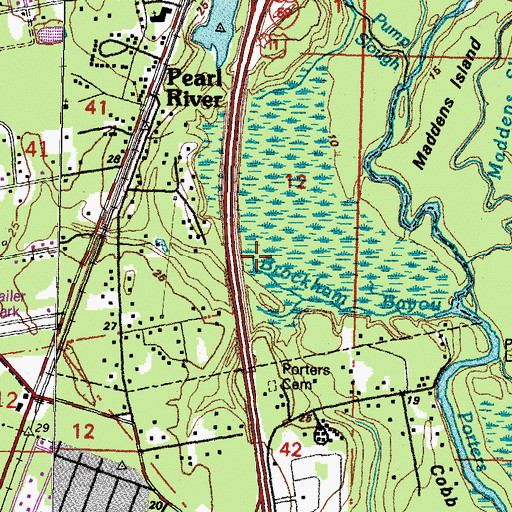 Topographic Map of Brockham Bayou, LA