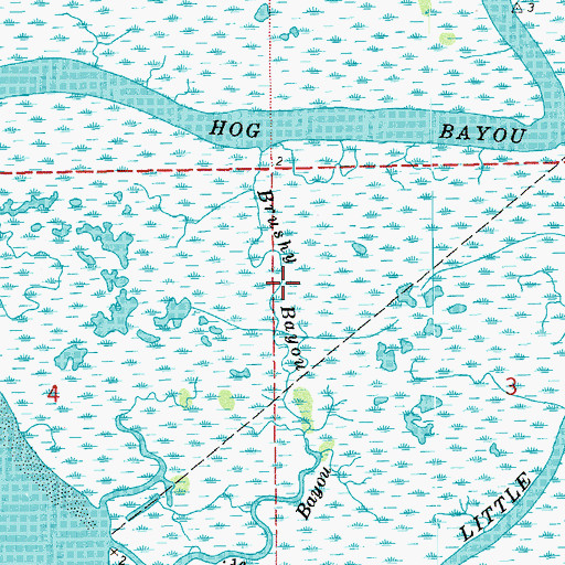 Topographic Map of Brushy Bayou, LA