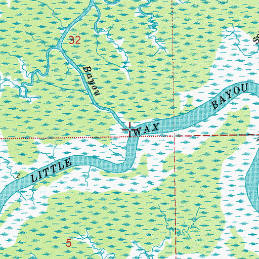Topographic Map of Brushy Bayou, LA