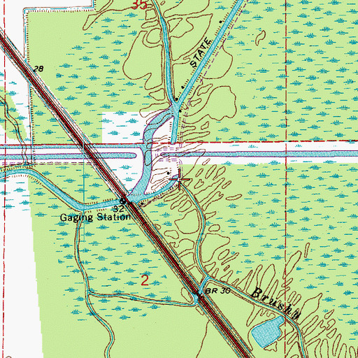 Topographic Map of Brushy Bayou, LA