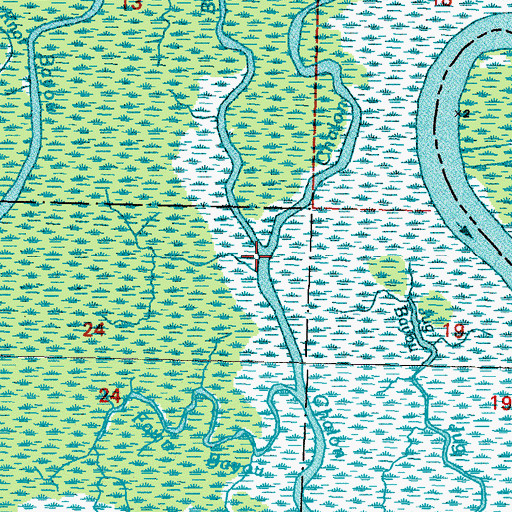 Topographic Map of Buck Bayou, LA