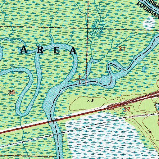 Topographic Map of Bullfrog Bayou, LA