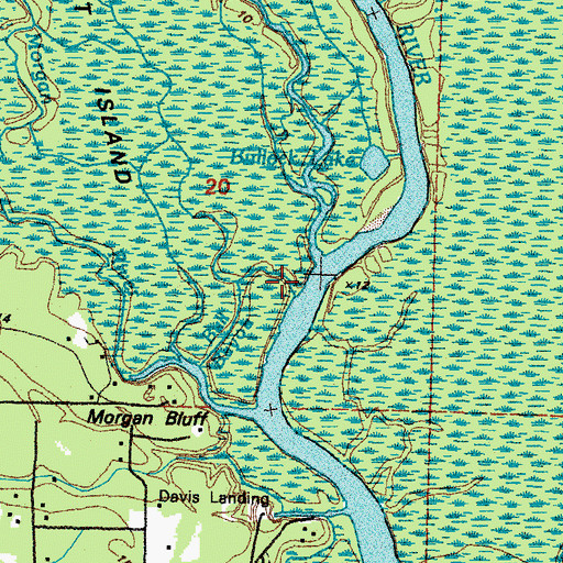 Topographic Map of Bull Bayou, LA