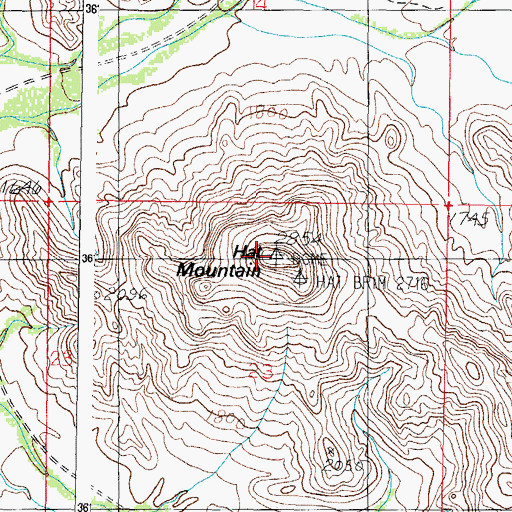 Topographic Map of Hat Mountain, AZ