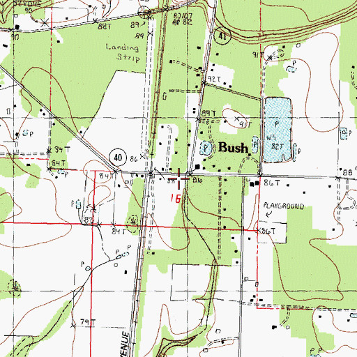 Topographic Map of Bush, LA