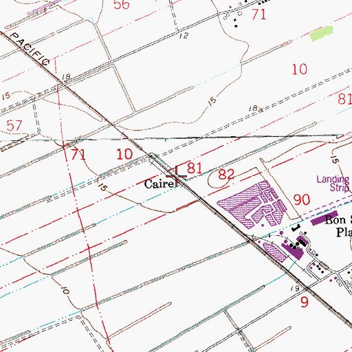 Topographic Map of Caire, LA