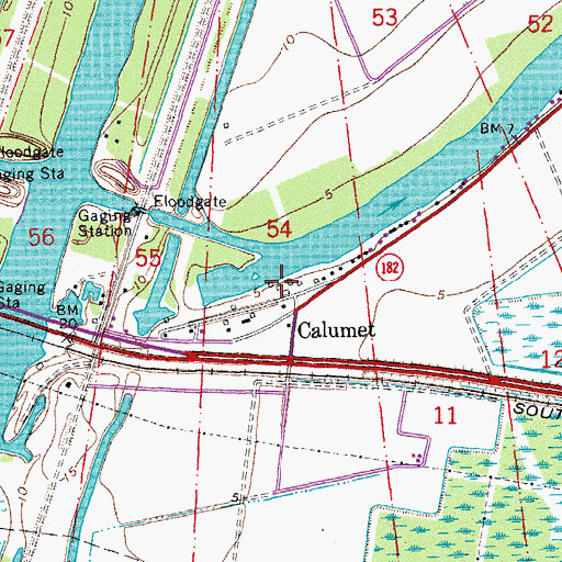 Topographic Map of Calumet, LA