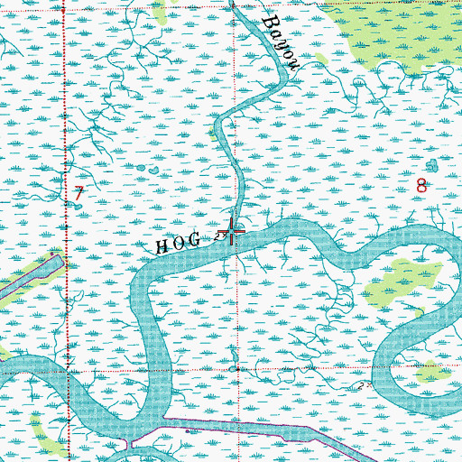 Topographic Map of Campbell Bayou, LA
