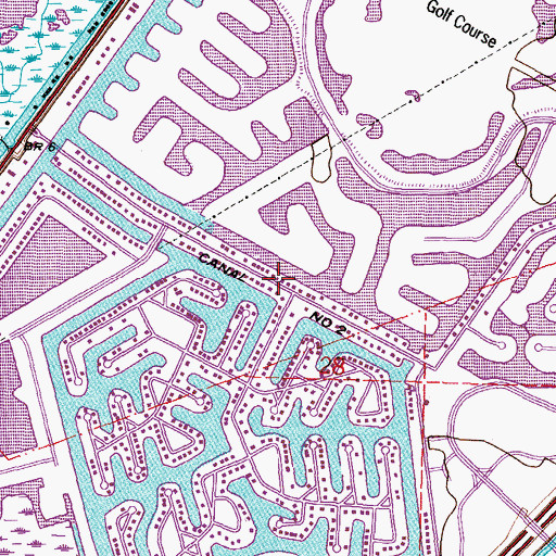 Topographic Map of Canal Number Two, LA