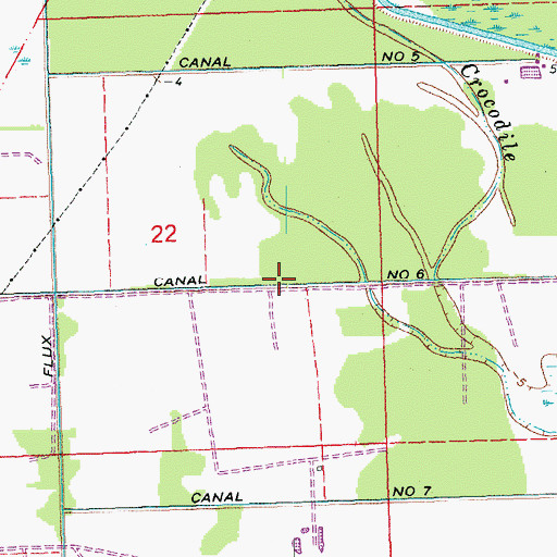 Topographic Map of Canal Number Six, LA